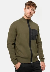 Indicode Strickjacke Manuel Dunkelgrün/Khaki