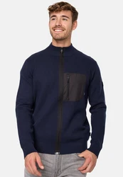 Indicode Strickjacke Manuel Dunkelblau/Hellblau