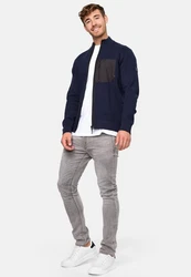 Indicode Strickjacke Manuel Dunkelblau/Hellblau