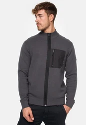 Indicode Strickjacke Manuel Dunkelgrau/Hellgrau/Grau
