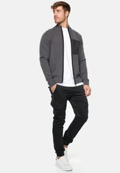 Indicode Strickjacke Manuel Dunkelgrau/Hellgrau/Grau