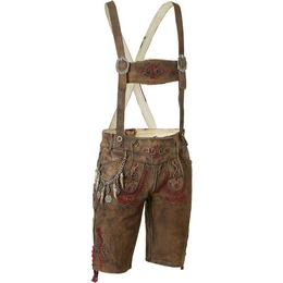 Wiesnknig Funktionsshorts Lederhose Fittus braun-marine-rot