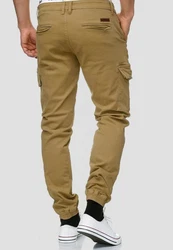 Indicode Herren Cargohose August Khaki/Beige