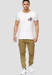 Indicode Herren Cargohose August Khaki/Beige