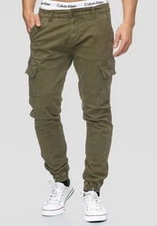 Indicode Herren Cargohose August Dunkelgrün/Khaki