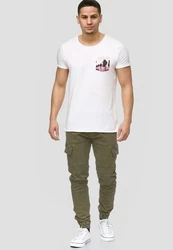 Indicode Herren Cargohose August Dunkelgrün/Khaki