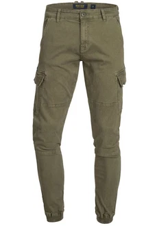 Indicode Herren Cargohose August Dunkelgrün/Khaki