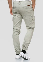 Indicode Herren Cargohose August Khaki/Dunkelgrün