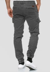 Indicode Herren Cargohose August Dunkelgrau/Khaki/Hellgrau/Grau/Dunkelblau