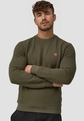 Indicode Strickpullover Dash Dunkelgrün/Khaki/Braun