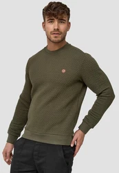 Indicode Strickpullover Dash Dunkelgrün/Khaki/Braun
