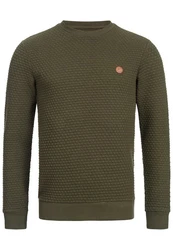 Indicode Strickpullover Dash Dunkelgrün/Khaki/Braun
