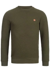 Indicode Strickpullover Dash Dunkelgrün/Khaki/Braun