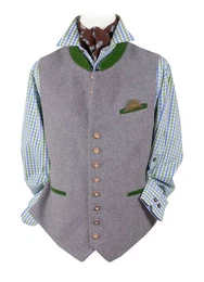 Trachtenweste Trachtenweste Herren Weste Trachten Gilet Herrenweste Grau Weste, Weste mit Stehkragen, Stoffweste, Weste Lodentuch, Wollweste