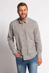 JP1880 Businesshemd Karohemd Trachten Langarm Buttondown-Kragen Grau/Beige/Rot/Gelb