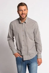 JP1880 Businesshemd Karohemd Trachten Langarm Buttondown-Kragen Grau/Beige/Rot/Gelb