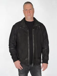 JCC Lederjacke Schwarz/Dunkelgrau/Grau/Rot