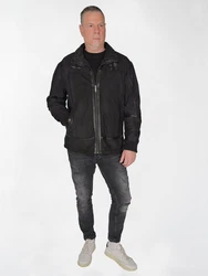 JCC Lederjacke Schwarz/Dunkelgrau/Grau/Rot