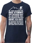 Shirtracer T-Shirt 300 Kilometer mit dem Rad Fahrrad Bekleidung Radsport Dunkelblau/Hellblau/Braun