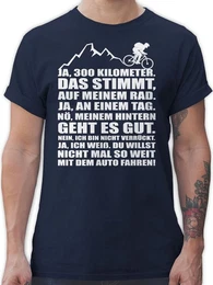 T-Shirt 300 Kilometer mit dem Rad Fahrrad Bekleidung Radsport