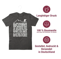 Shirtracer T-Shirt 300 Kilometer mit dem Rad Fahrrad Bekleidung Radsport Braun/Schwarz/Grau/Lila