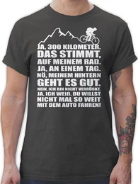 T-Shirt 300 Kilometer mit dem Rad Fahrrad Bekleidung Radsport