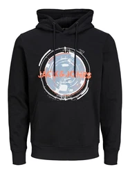 Jack & Jones Longsweatshirt JCOFILT SWEAT HOOD Schwarz/Lila/Hellblau