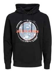 Jack & Jones Longsweatshirt JCOFILT SWEAT HOOD Schwarz/Lila/Hellblau