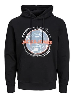 Jack & Jones Longsweatshirt JCOFILT SWEAT HOOD Schwarz/Lila/Hellblau Jack & Jones Longsweatshirt JCOFILT SWEAT HOOD Schwarz/Lila/Hellblau