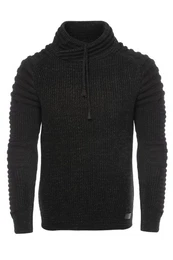 Strickpullover mit Schalkragen und gerippten rmeln
