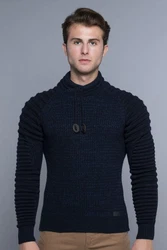 CARISMA Strickpullover mit Schalkragen Dunkelblau
