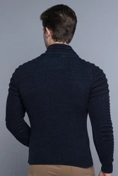 CARISMA Strickpullover mit Schalkragen Dunkelblau