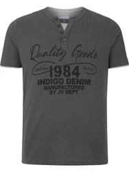 Jan Vanderstorm T-Shirt NANTE Lagen-Look Dunkelgrau/Grau/Hellgrau/Dunkelblau