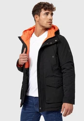 Indicode Kurzmantel Waters Schwarz/Orange