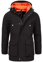 Indicode Kurzmantel Waters Schwarz/Orange