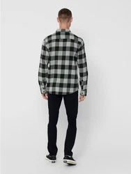 ONLY & SONS Langarmhemd Freizeit Karohemd Holzfäller (4628) Schwarz/Weiß (4628)