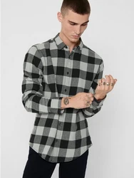 ONLY & SONS Langarmhemd Freizeit Karohemd Holzfäller (4628) Schwarz/Weiß (4628)