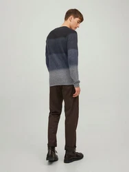 Jack & Jones Rundhalspullover Dunkelblau/Grau/Dunkelgrau/Schwarz