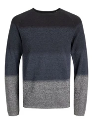 Jack & Jones Rundhalspullover Dunkelblau/Grau/Dunkelgrau/Schwarz