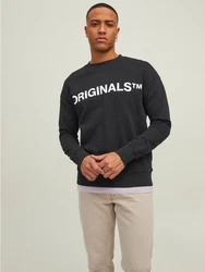 Jack & Jones Sweatshirt Basic Sweater Langarm Shirt Rundhals Pullover JORCLEAN (4672) Schwarz (4672)