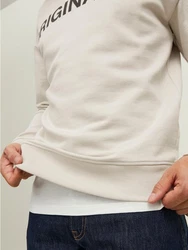 Jack & Jones Sweatshirt Basic Sweater Langarm Shirt Rundhals Pullover JORCLEAN (4672) Sand