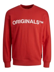 Jack & Jones Sweatshirt Basic Sweater Langarm Shirt Rundhals Pullover JORCLEAN (4672) Rot
