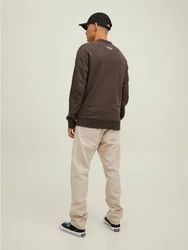 Jack & Jones Sweatshirt Basic Sweater Langarm Shirt Rundhals Pullover JORCLEAN (4672) Braun (4672)