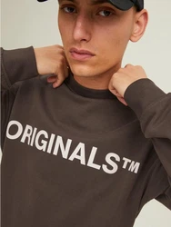 Jack & Jones Sweatshirt Basic Sweater Langarm Shirt Rundhals Pullover JORCLEAN (4672) Braun (4672)
