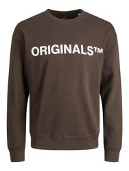 Jack & Jones Sweatshirt Basic Sweater Langarm Shirt Rundhals Pullover JORCLEAN (4672) Braun (4672)