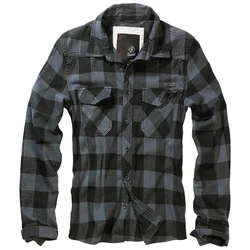 Brandit Outdoorhemd Checkshirt Schwarz/Blau/Dunkelgrau