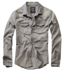 Brandit Hemd Riley Denim Khaki/Dunkelgrün/Braun/Grau/Hellgrau
