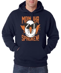 Youth Designz Kapuzenpullover Herren MOIN IHR SPACKEN Hoodie mit Spruch Logo Aufdruck Dunkelblau/Hellblau/Braun/Rot