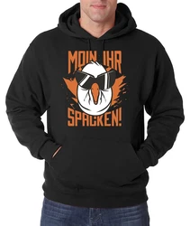 Youth Designz Kapuzenpullover Herren MOIN IHR SPACKEN Hoodie mit Spruch Logo Aufdruck Braun/Schwarz/Orange/Rot/Grau