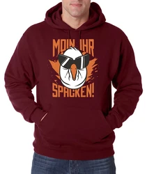 Youth Designz Kapuzenpullover Herren MOIN IHR SPACKEN Hoodie mit Spruch Logo Aufdruck Dunkelrot/Rot/Bordeaux